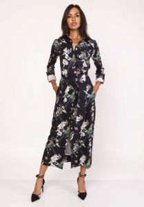 Maxi Sukienka w Kolorowy Print Ptaki